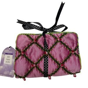 Goody Goody Jewelry Travel Case Pink Green Velvet Ribbon NWT